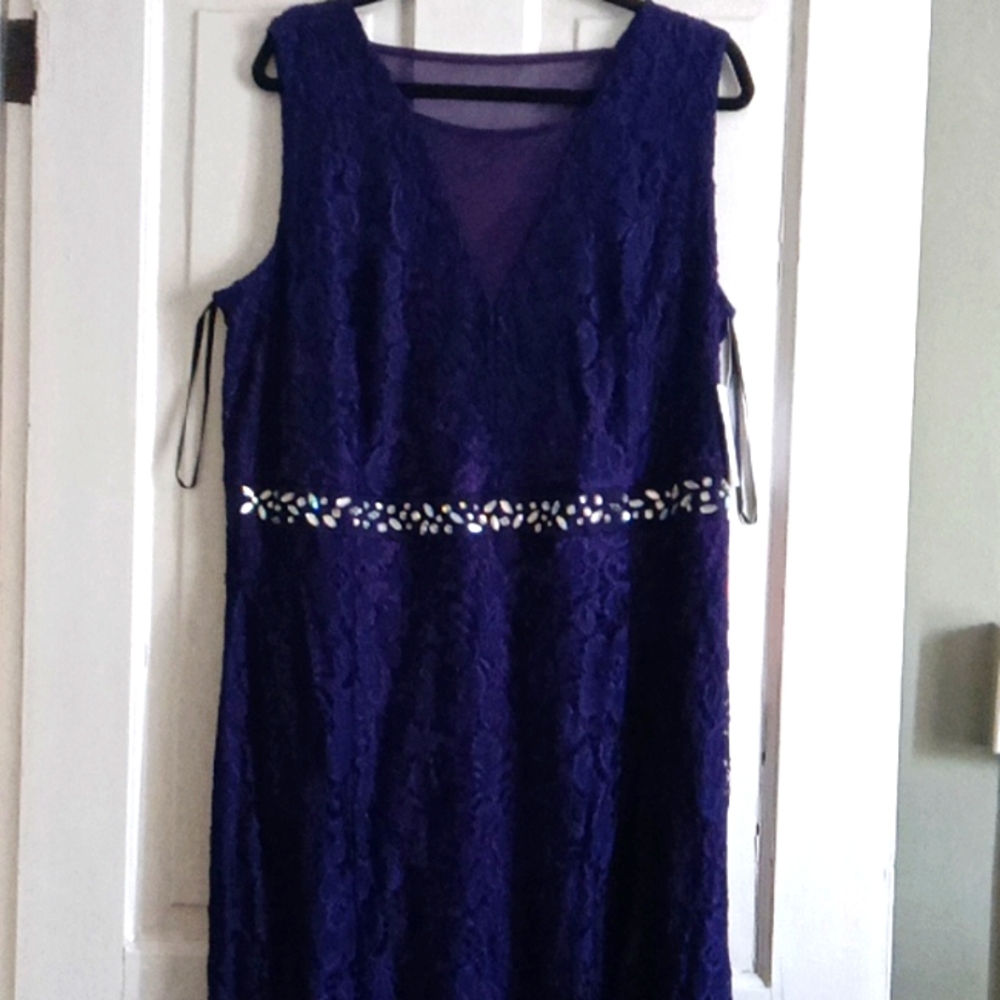 Deep purple formal lace dress